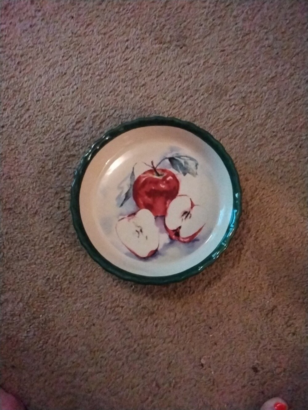 Papel Giftware Hand-Painted Apple Ceramic Serving Bowl - Red & Green